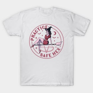 Practice Safe Hex Funny Witch Halloween Pastel Goth T-Shirt